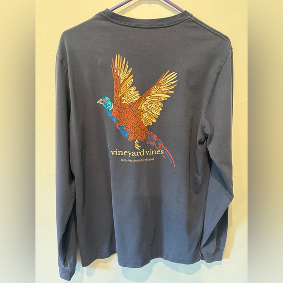 Vineyard Vines Camo Pheasant Long-Sleeve Pocket Tee Mens Size S - Picture 1 of 3